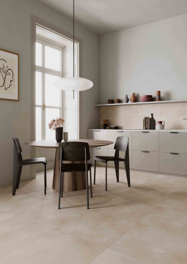 Fliese in Betonoptik Küche beige