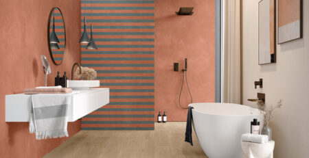 Fliesen in Betonoptik orange