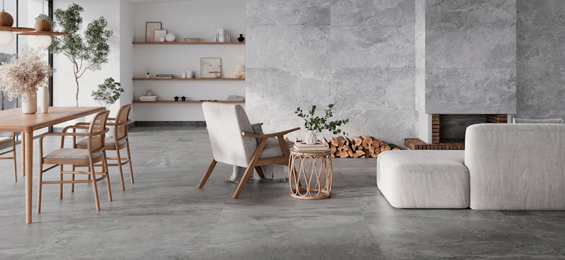 Strapazierfähige MERIDIAN Fliese mit Natursteinlook im Küchenbereich