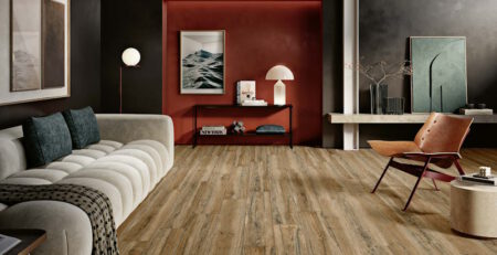 Delamere goldbraun 20x120 cm Feinsteinzeug in warmer Holzoptik von NordCeram