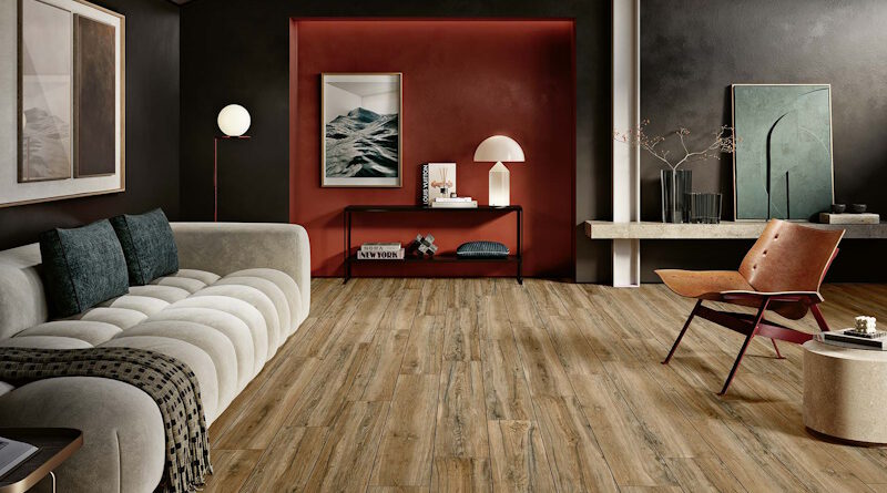 Delamere goldbraun 20x120 cm Feinsteinzeug in warmer Holzoptik von NordCeram